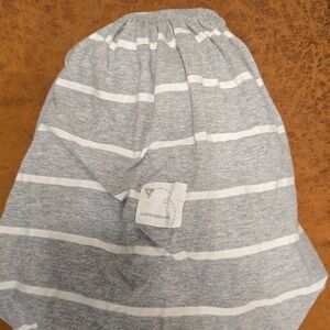 Burt's Bees Baby Gray and White Striped Organic Cotton Crib Sheet